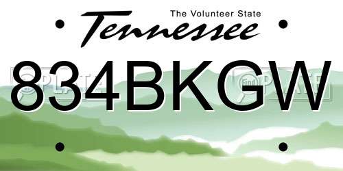 834BKGW Tennessee License Plate