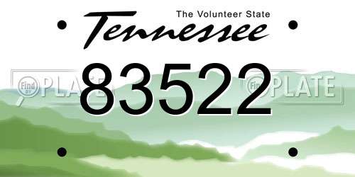 83522 Tennessee License Plate