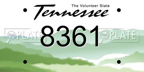 8361 Tennessee License Plate