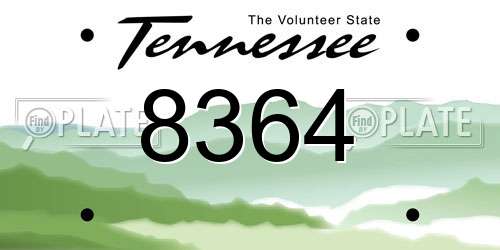 8364 Tennessee License Plate