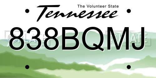838BQMJ Tennessee License Plate