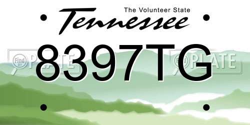 8397TG Tennessee License Plate
