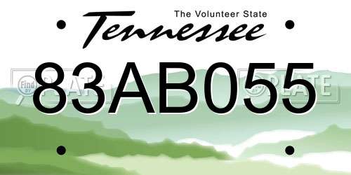 83AB055 Tennessee License Plate