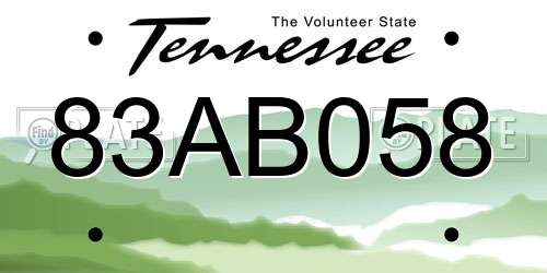 83AB058 Tennessee License Plate