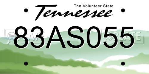 83AS055 Tennessee License Plate