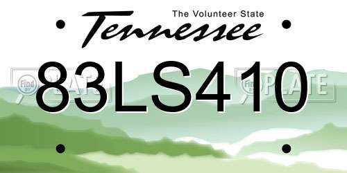 83LS410 Tennessee License Plate
