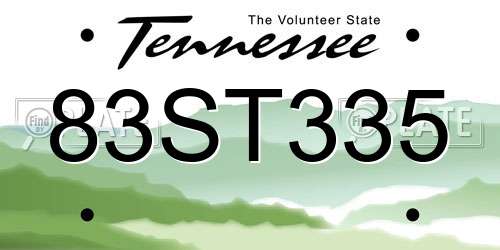 83ST335 Tennessee License Plate