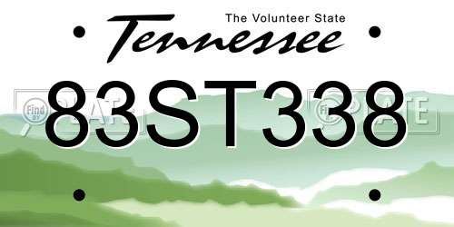 83ST338 Tennessee License Plate