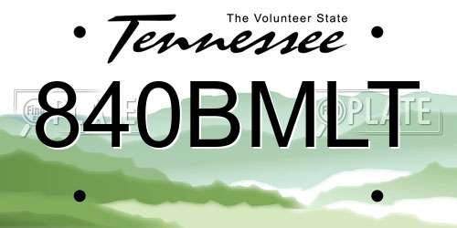 840BMLT Tennessee License Plate