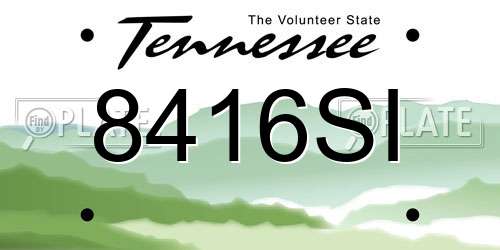 8416SI Tennessee License Plate