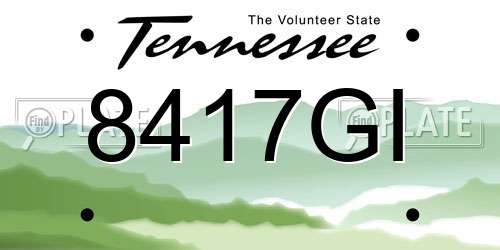 8417GI Tennessee License Plate