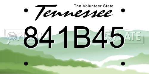 841B45 Tennessee License Plate