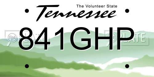 841GHP Tennessee License Plate