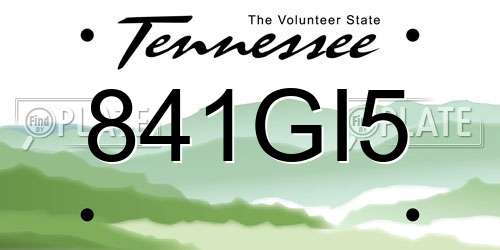 841GI5 Tennessee License Plate