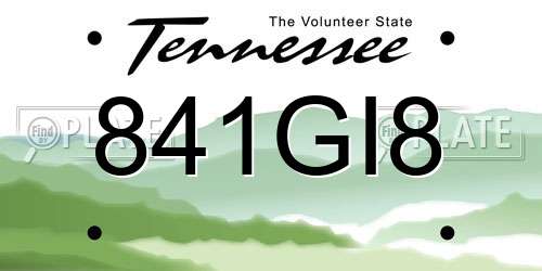 841GI8 Tennessee License Plate