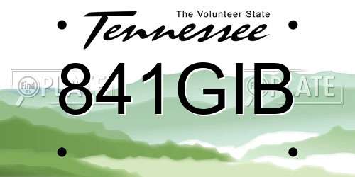 841GIB Tennessee License Plate
