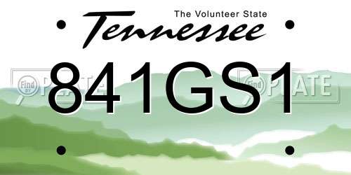 841GS1 Tennessee License Plate