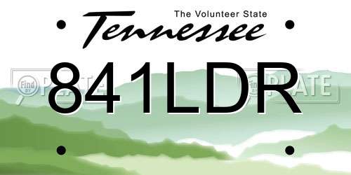 841LDR Tennessee License Plate