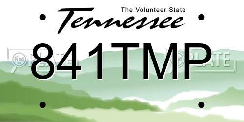 841TMP Tennessee License Plate