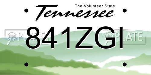 841ZGI Tennessee License Plate