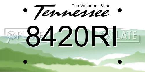 8420RI Tennessee License Plate