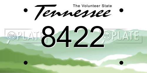 8422 Tennessee License Plate