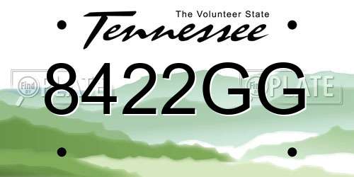 8422GG Tennessee License Plate