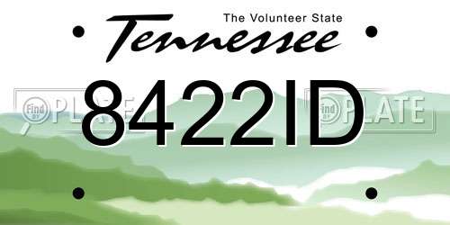 8422ID Tennessee License Plate
