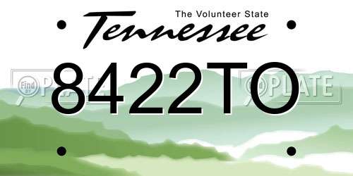 8422TO Tennessee License Plate