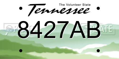 8427AB Tennessee License Plate