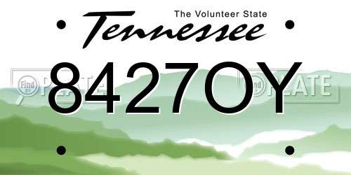 8427OY Tennessee License Plate