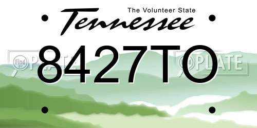 8427TO Tennessee License Plate