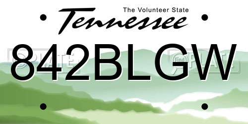 842BLGW Tennessee License Plate
