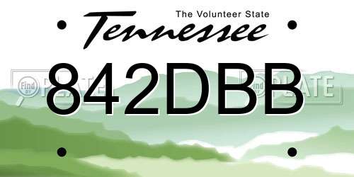 842DBB Tennessee License Plate