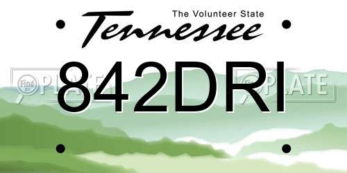 842DRI Tennessee License Plate