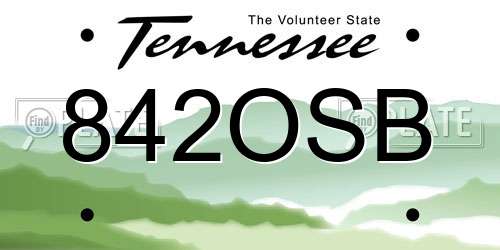 842OSB Tennessee License Plate