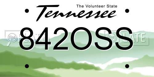 842OSS Tennessee License Plate