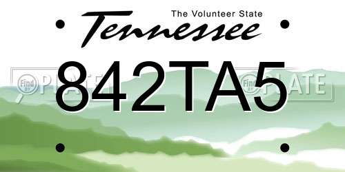 842TA5 Tennessee License Plate
