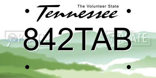 842TAB Tennessee License Plate