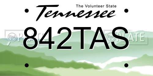 842TAS Tennessee License Plate
