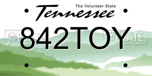 842TOY Tennessee License Plate