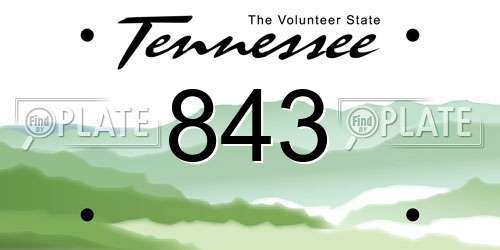 843 Tennessee License Plate