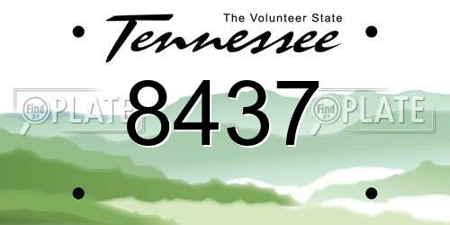 8437 Tennessee License Plate