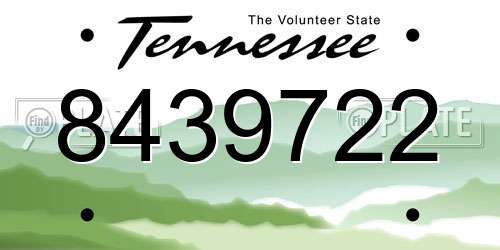 8439722 Tennessee License Plate