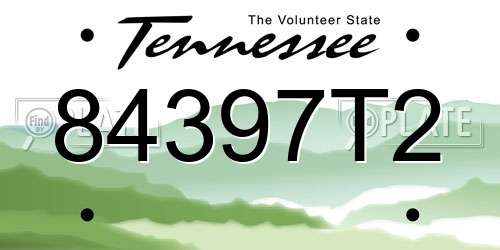 84397T2 Tennessee License Plate
