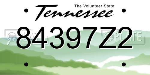 84397Z2 Tennessee License Plate