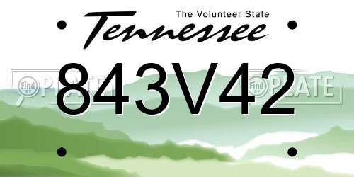 843V42 Tennessee License Plate