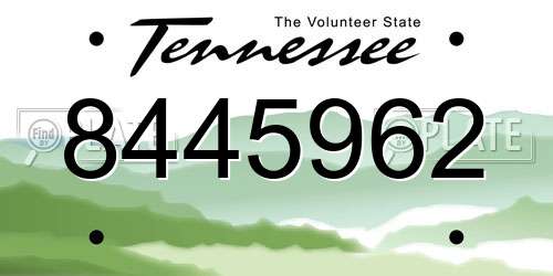 8445962 Tennessee License Plate