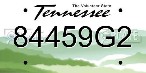 84459G2 Tennessee License Plate