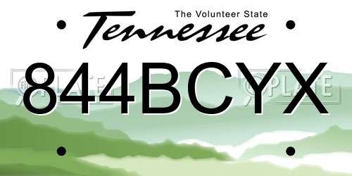 844BCYX Tennessee License Plate